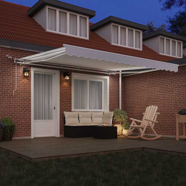 vidaXL Cortina Retractabilă Alb 400 &times; 300 cm Poliester și metal