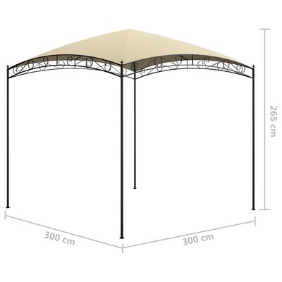 vidaXL Pavilion, crem, 3 x 3 x 2,65 m, 180 g/m²