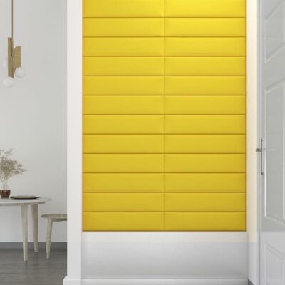 vidaXL Panouri perete 12 buc. galben închis 60x15 cm textil 1,08 m²