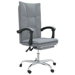 vidaXL Fotoliu de birou rabatabil, gri deschis, textil