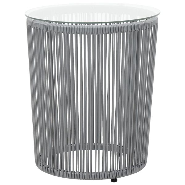 vidaXL Set mobilier de bistro cu perne, 3 piese, gri, ratan PE