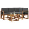 vidaXL Set de canapele de exterior cu pernă 5 pcs Natural și Antracit