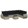 vidaXL Set canapele de grădină cu perne, 9 piese gri deschis poliratan