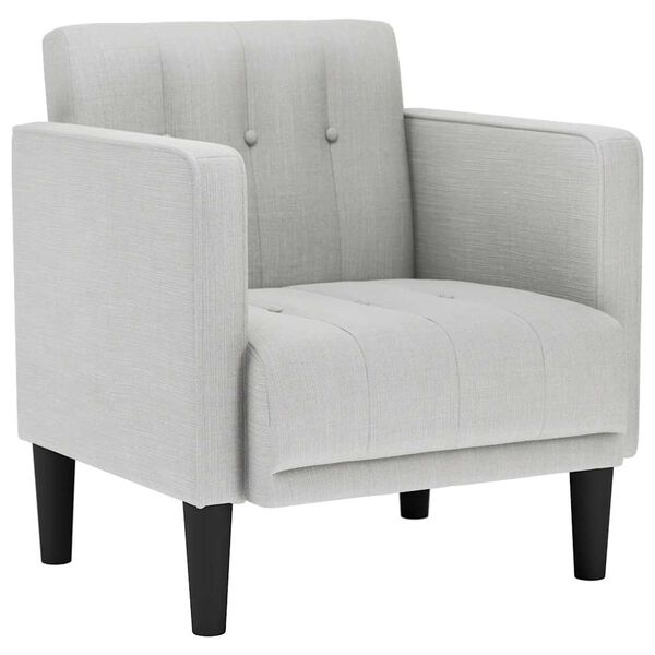 vidaXL Canapea scaun cu cotiere, gri nor, 53 cm, textil