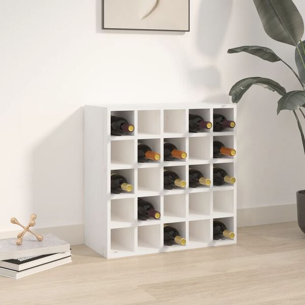 vidaXL Dulap de vinuri alb 56x25x56 cm lemn masiv de pin