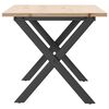 vidaXL Masă de cafea, cadru X, 100x50x45 cm, lemn masiv pin și Oţel