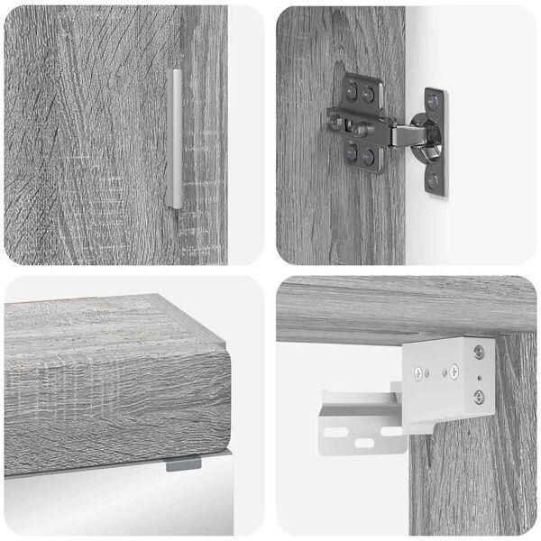 vidaXL Set de mobilier pentru baie TULUM Gri Sonoma Lemn compozit