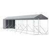 vidaXL Padoc exterior cu acoperiș argintiu 2x14x2,5 m oțel galvanizat