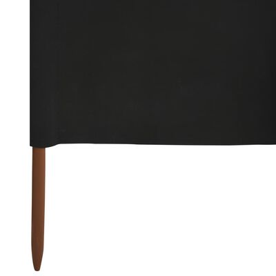 vidaXL Paravan anti-vânt cu 5 panouri, negru, 600 x 160 cm, textil