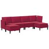 vidaXL Set de mobilier pentru living cu pernă 6 pcs Roșu Vin Catifea