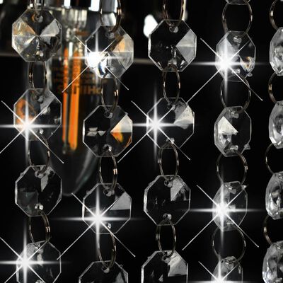 vidaXL Lampă perete mărgele cristal argintiu dreptunghiular becuri E14