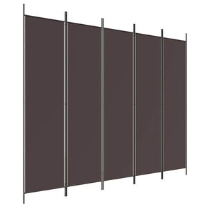 vidaXL Paravan de cameră cu 5 panouri maro 250x200 cm material textil