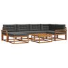 vidaXL Set de canapele de exterior cu pernă 7 pcs Natural și Antracit