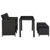 vidaXL Set mobilier de exterior cu perne, 5 piese, negru, poliratan