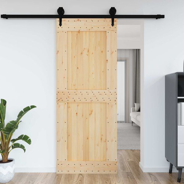 vidaXL Ușă NARVIK natural 90 x 210 cm Lemn de Pin Solid