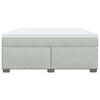 vidaXL Pat box spring cu saltea, gri deschis, 180x200 cm, catifea