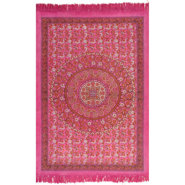 vidaXL Covor Kilim, fucsia, 120 x 180 cm, bumbac, cu model