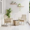 vidaXL Set Bistro de Grădină 3 pcs Bej Rattan poli