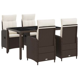 vidaXL Set dining pentru exterior cu pernă 5 pcs