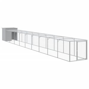 vidaXL Coteț pui cu incintă gri deschis 110x1017x110cm oțel galvanizat