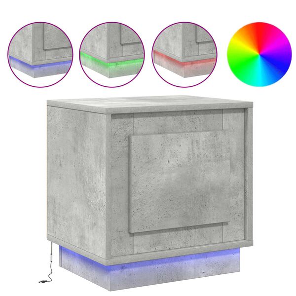 vidaXL Dulap de noapte Gri din beton 44 x 34,5 x 45 cm Lemn compozit