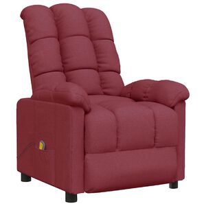 vidaXL Fotoliu de masaj, roșu vin, material textil