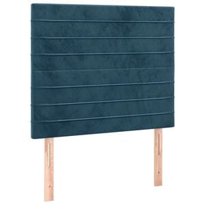 vidaXL Tăblie de pat albastru &icirc;nchis 80x5x118/128 cm catifea
