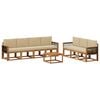 vidaXL Set de canapele de exterior cu pernă 7 pcs natural