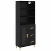 vidaXL Bufet Stejar Negru 69,5 x 32,5 x 180 cm Lemn prelucrat
