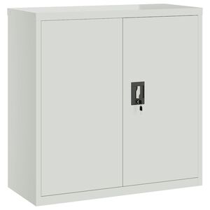 vidaXL Dulap de birou cu 2 uși, gri, 90 cm, oțel