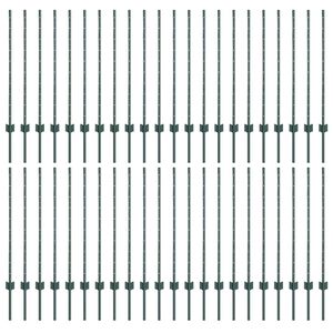 vidaXL St&acirc;lp de gard &icirc;ncorporat 44 buc. Verde 140 cm