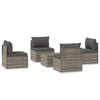 vidaXL Set mobilier de grădină cu perne, 5 piese, gri, poliratan