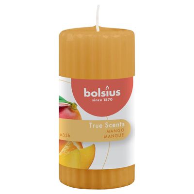 Bolsius Lumânări parfumate striate True Scents 6 buc. 120x58 mm mango