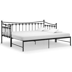 vidaXL Cadru pat canapea extensibilă, negru, 90x200 cm, metal