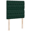 vidaXL Pat box spring cu saltea, verde &icirc;nchis, 100x200 cm, catifea