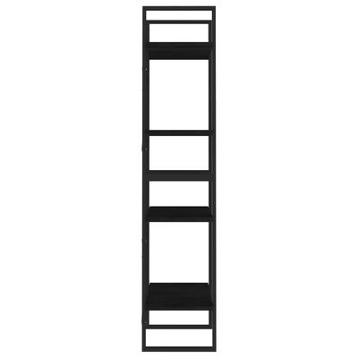 vidaXL Bibliotecă cu 4 rafturi, negru, 60x30x140 cm, lemn masiv de pin