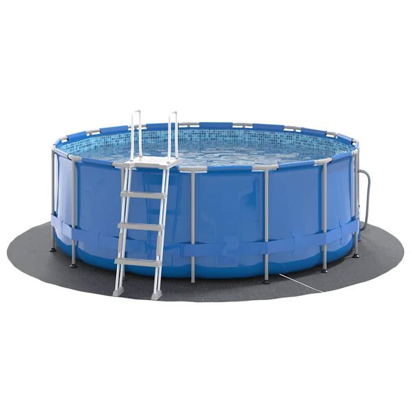 vidaXL Acoperire geotextil piscină, gri deschis, &Oslash;244 cm, poliester