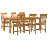 vidaXL Set de dining 7 buc. Gri Lemn de stejar masiv