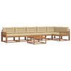 vidaXL Set de canapele de exterior cu pernă 7 pcs Natural și Bej