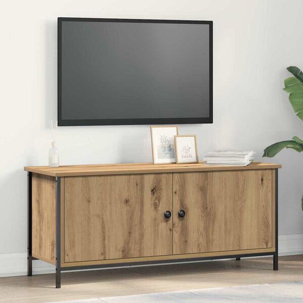 vidaXL Cabinet TV Stejar Artizanal 100 x 35 x 45 cm Lemn compozit