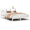 vidaXL Cadru de pat fără saltea, alb, 135x190 cm, lemn masiv de pin