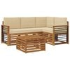 vidaXL Set de canapele de exterior cu pernă 5 pcs Natural și Bej