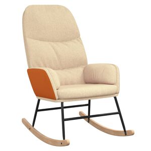 vidaXL Scaun balansoar, alb crem, material textil