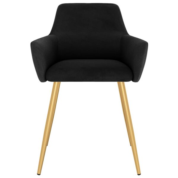 vidaXL Scaune de sufragerie, 6 buc, negru, catifea