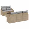 vidaXL Set de canapea cu pernă 6 pcs Bej și gri poliratan