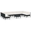 vidaXL Set mobilier de grădină cu perne, 11 piese, negru, poliratan