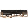 vidaXL Set de canapele de exterior 6 buc. Natural și Negru