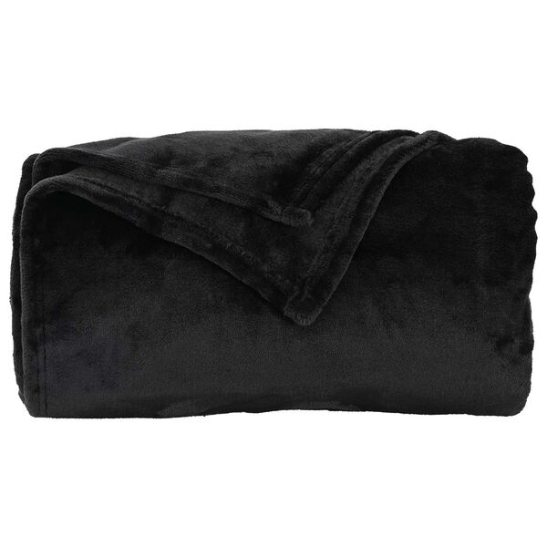 vidaXL Pătura de aruncat Negru 130 x 150 cm Molton