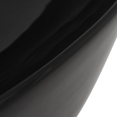 vidaXL Chiuvetă de baie, negru, 50,5x41x12 cm, ceramică, triunghiular