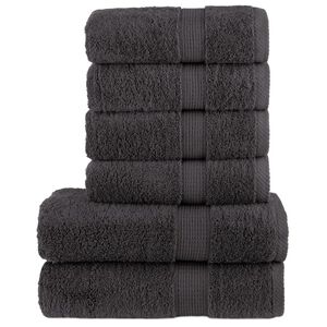 vidaXL Set de prosoape premium SOLUND, 6 piese, antracit, 600 g/m&sup2;
